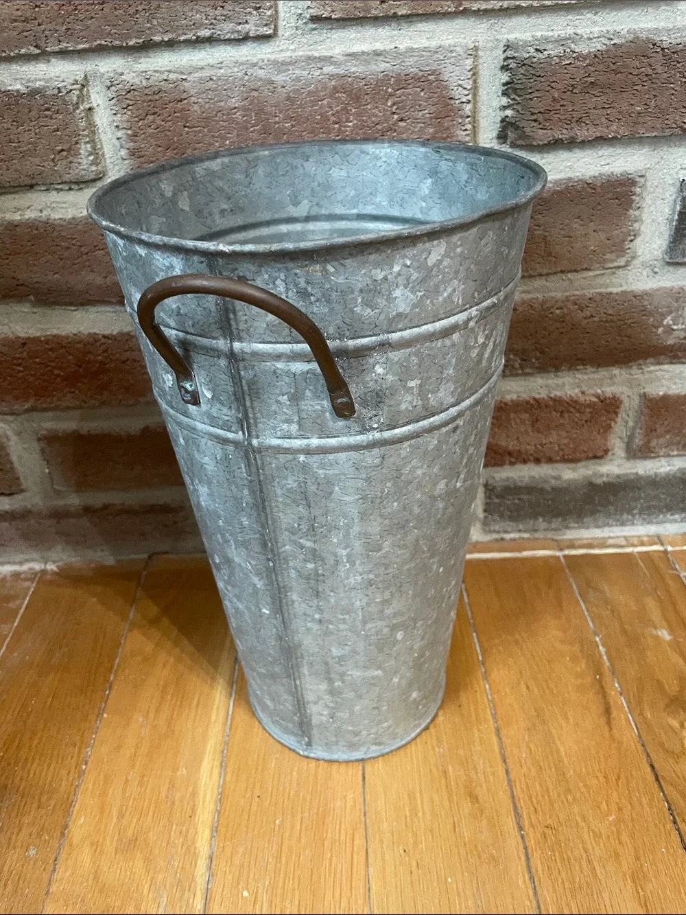 Galvanized Farmers Metal Planter Bucket - Gray